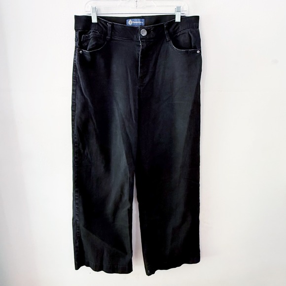 Democracy Denim - Democracy Women Absolution Wide Leg Jeans Black High Rise Size 14 Grunge Casual